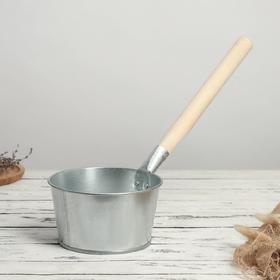 Ковш банный оцинкованный с деревянной ручкой, 3 л.