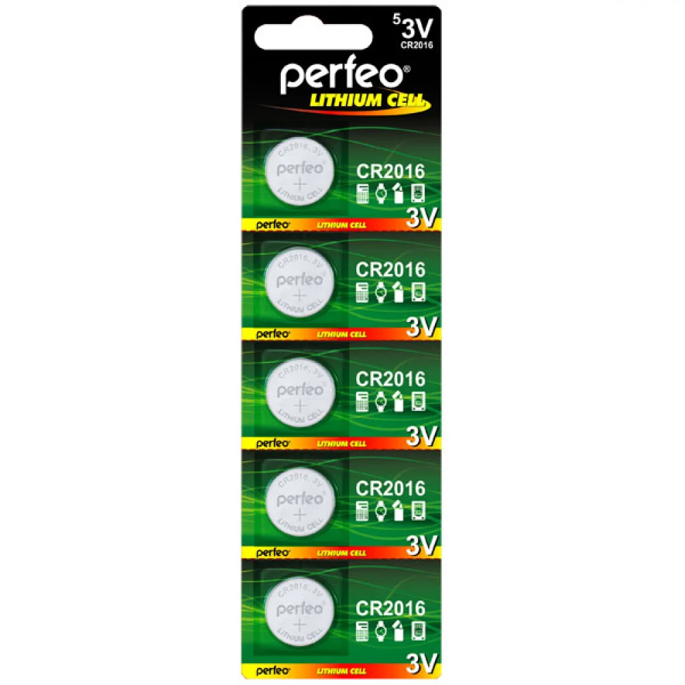 Батарейка Perfeo CR2016/5BL Lithium Cell